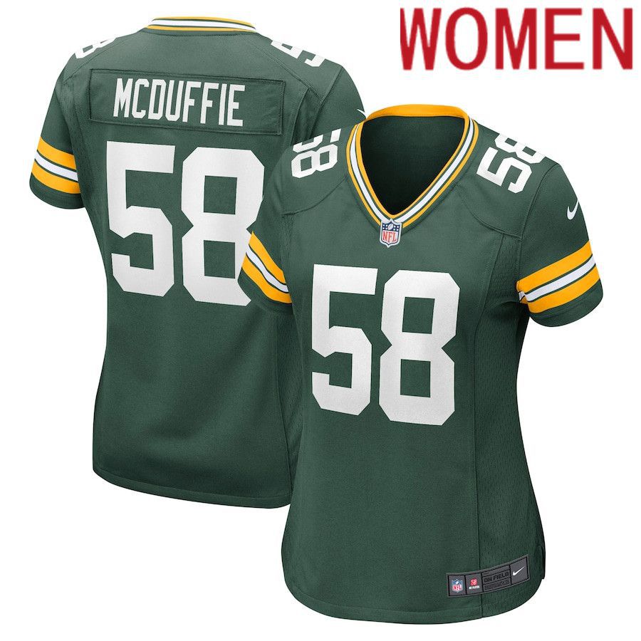 Women Green Bay Packers 58 Isaiah McDuffie Nike Green Nike Game NFL Jersey